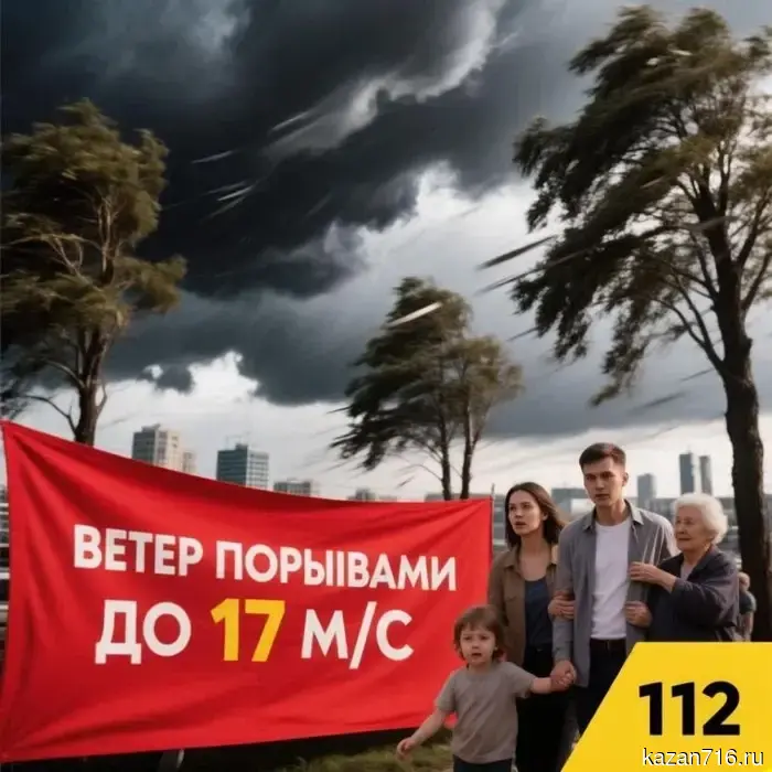 Прогноз погоды для Татарстана: ожидаются грозы и ветер.