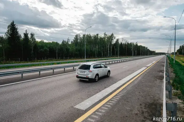 Musical road markings were applied to three sections of the M12 highway from Moscow to Kazan.