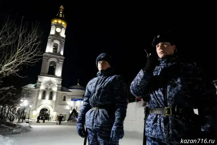 Rosgvardiya ensured the safety of parishioners of Orthodox churches on Orthodox Christmas in the Republic of Tatarstan.