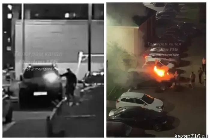 Полиция разыскивает неизвестного, который поджег Land Cruiser в Елабуге.