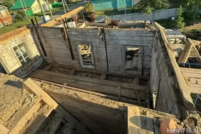 In the Kukmor district, the dismantling of the oldest wooden mosque has been completed.