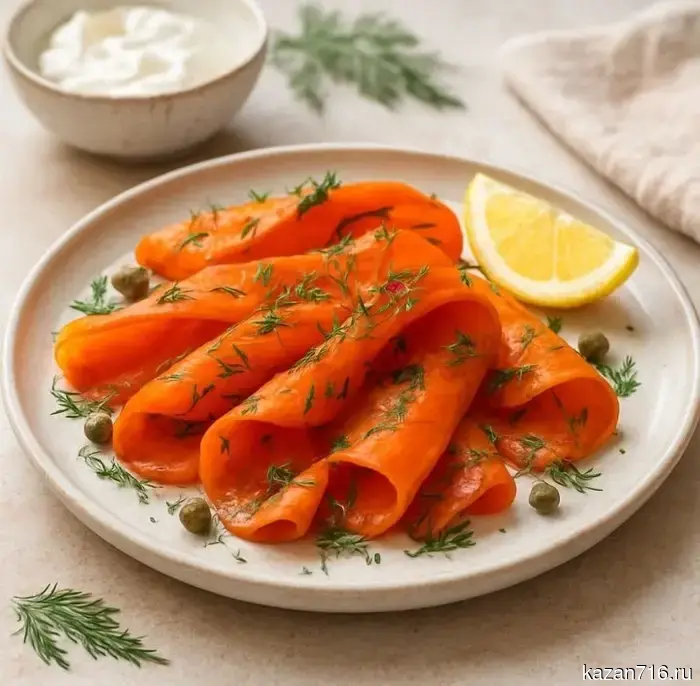 Smoked "salmon" made from carrots: a simple recipe for a vegan snack at home