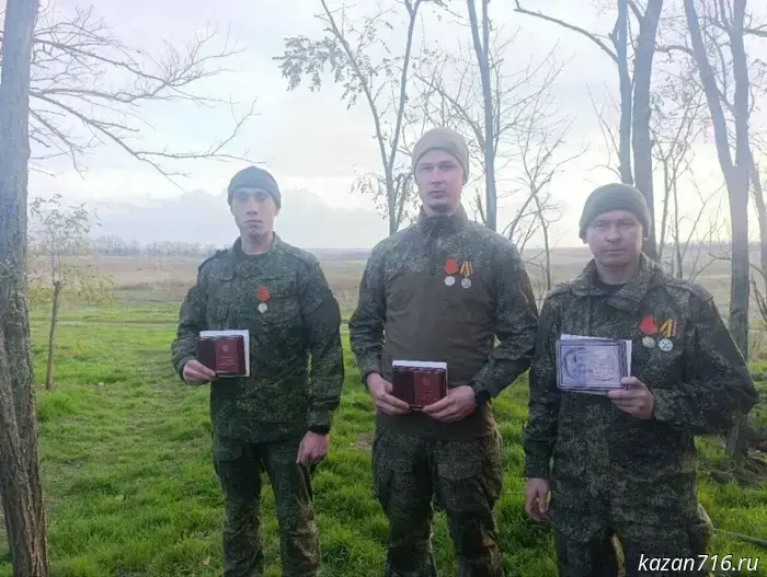 "A striking example of courage and valor": three Nurlat fighters in the Special Military Operation were awarded the Zhukov Medal.