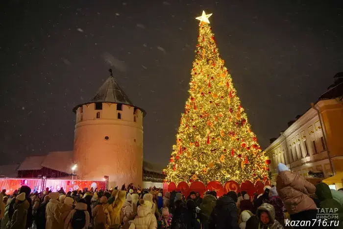 Kazan entered the top three most beautifully decorated metropolises in Russia for the New Year.