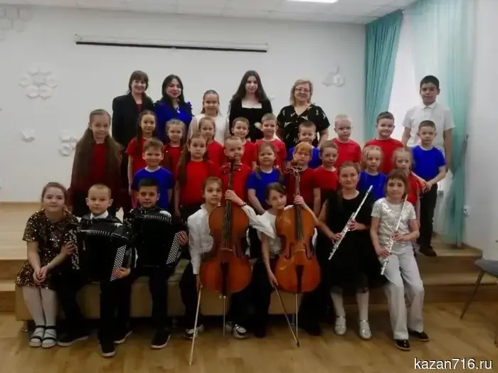 The students of the music school in Zainsk gifted a holiday to the preschoolers from "Teremok."