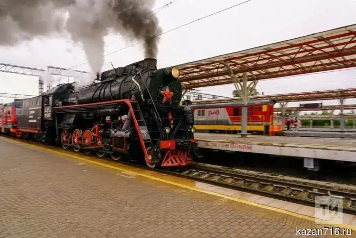 The "Victory Locomotive" arrives in Nurlat: the legendary train at the station on April 29.