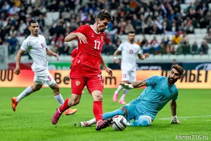 The Russian national football team beat Iran in a friendly match in Volgograd.