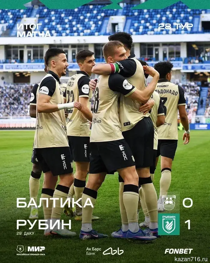 Капитан Даку привел «Рубин» к победе: казанская команда вырвала сложные три очка в игре против «Балтики».