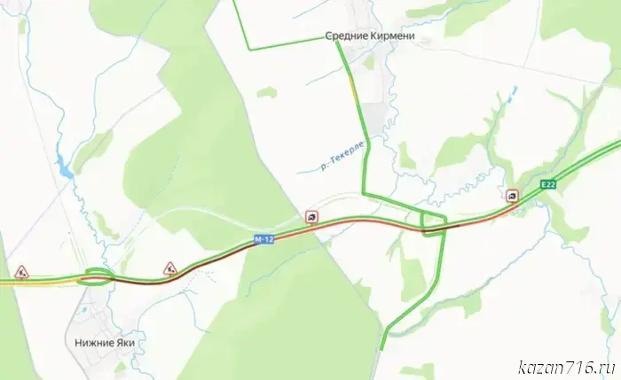 Truck crash paralyzes traffic near Kazan.