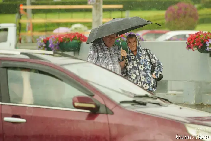 В Татарстане 4 сентября прогнозируются дожди и thunderstorms.