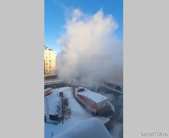 A strong steam rose in the area of Sukonnaya Sloboda in Kazan.